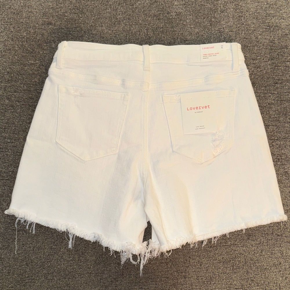 Lovervet Women's White Frayed Denim Shorts - Picture 2 of 8